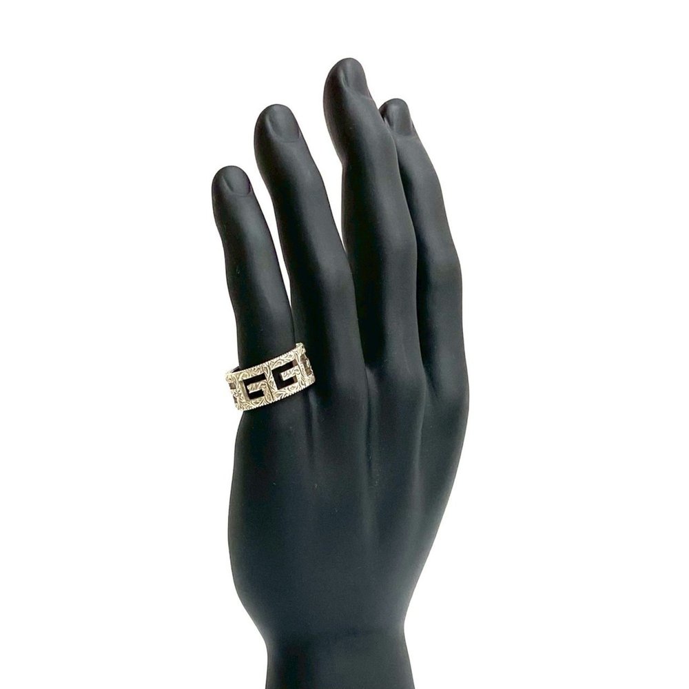 GUCCI Square G Arabesque Sterling Silver 925 Ring for Men and Women, 72174 - Picture 2 of 6